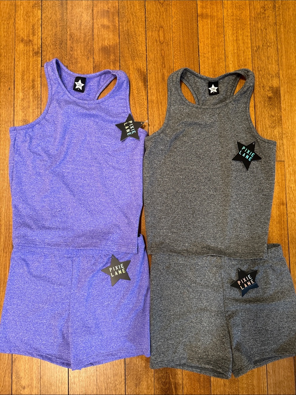 Pixie Lane Active Tank & Shorts Set - Purple & Gray size 14